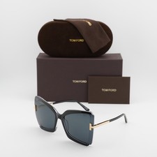 New Tom Ford FT0766 03A Black/Crystal with Endura Gold/Grey 63-19-135 Sunglasses
