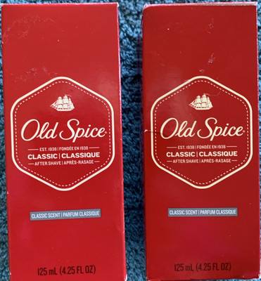 Lot Of 2 - Old Spice Men's After Shave Clean Classic Scent  4.25oz (x 2 Bottles)