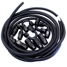 AN6 -6AN AN-6 Fitting Steel Nylon Braided Oil Fuel Line Swivel Hose End 20FT Kit