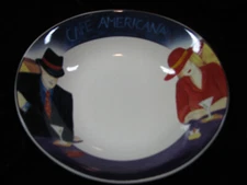 VINTAGE Sango Cafe Americana 4911 Soup Bowl Art Deco Couples Martinis