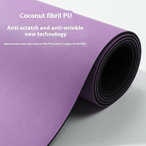 Natural Rubber Yoga Mat - Eco-Friendly Coco Fiber Texture, Non-Slip & Silent Hom