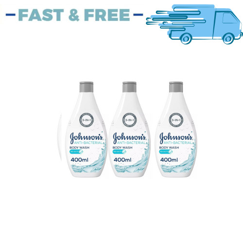 3X Johnson's Body Wash, Anti-Bacterial, Sea Salts, 400ml