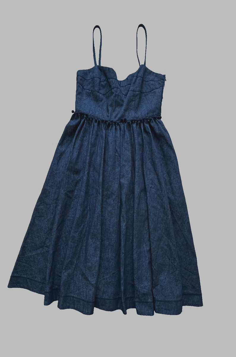 tomas maier denim dress Tomas Maier Blue Denim Maxi Dress Size 8 US