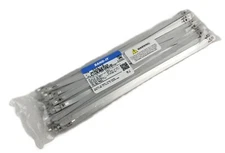 100 Band-It AS2119 Tielok Ties 304 Stainless Steel 10"x1/4"x.015" 250lb 300C NEW