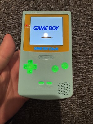 Custom Modded Gameboy Color. Rechargeable Battery GBC. FunnyPlaying LCD screen.