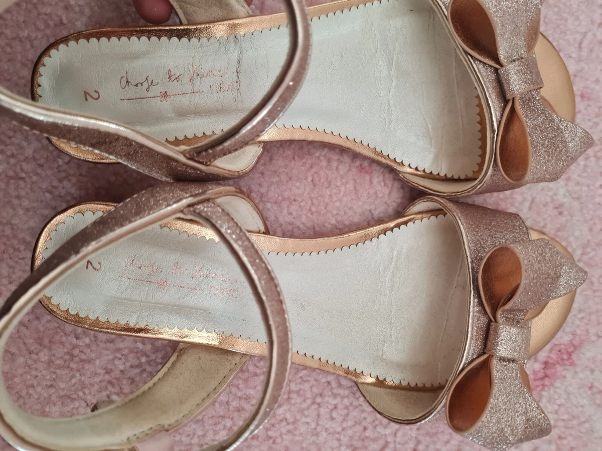 Girls Next Rose Gold Bow Occasion Heels UK 2 eBay