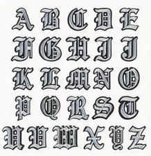 2" Old English Embroidered White - CUSTOM ORDER