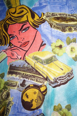 Exkl. Schal sommerlich zart bunt 38 x 155 cm Blüten Autos Frauenköpfe TOP Design
