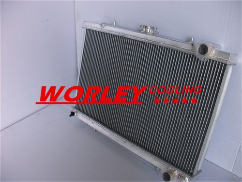 Radiador de aluminio NSW para Skyline R32 GTST RB20DET manual 2 núcleos 42 mm totalmente nuevo - Imagen 2 de 7
