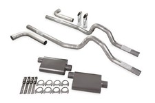 Dual Exhaust Kit 2.5 2 Chamber Side Exit Sw Tips Fits 73 To 79 Ford F-series
