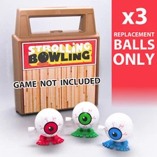 Replacement Wind-Up BALL (Set of 3) for Vintage 1980 TOMY Strolling Bowling Game
