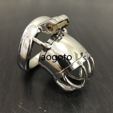 Stainless Steel Male Chastity Device Metal Cage for Men Short Locking Belt