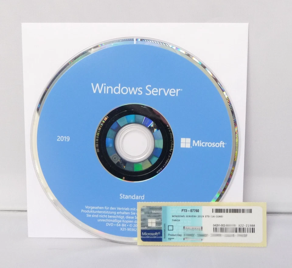 Microsoft Windows Server 2019 Standard - OEM mit DVD - 16 Core -