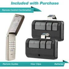 For Liftmaster Sears Garage Door Keypad 877LM Opener + 2 Visor Remote 893LM