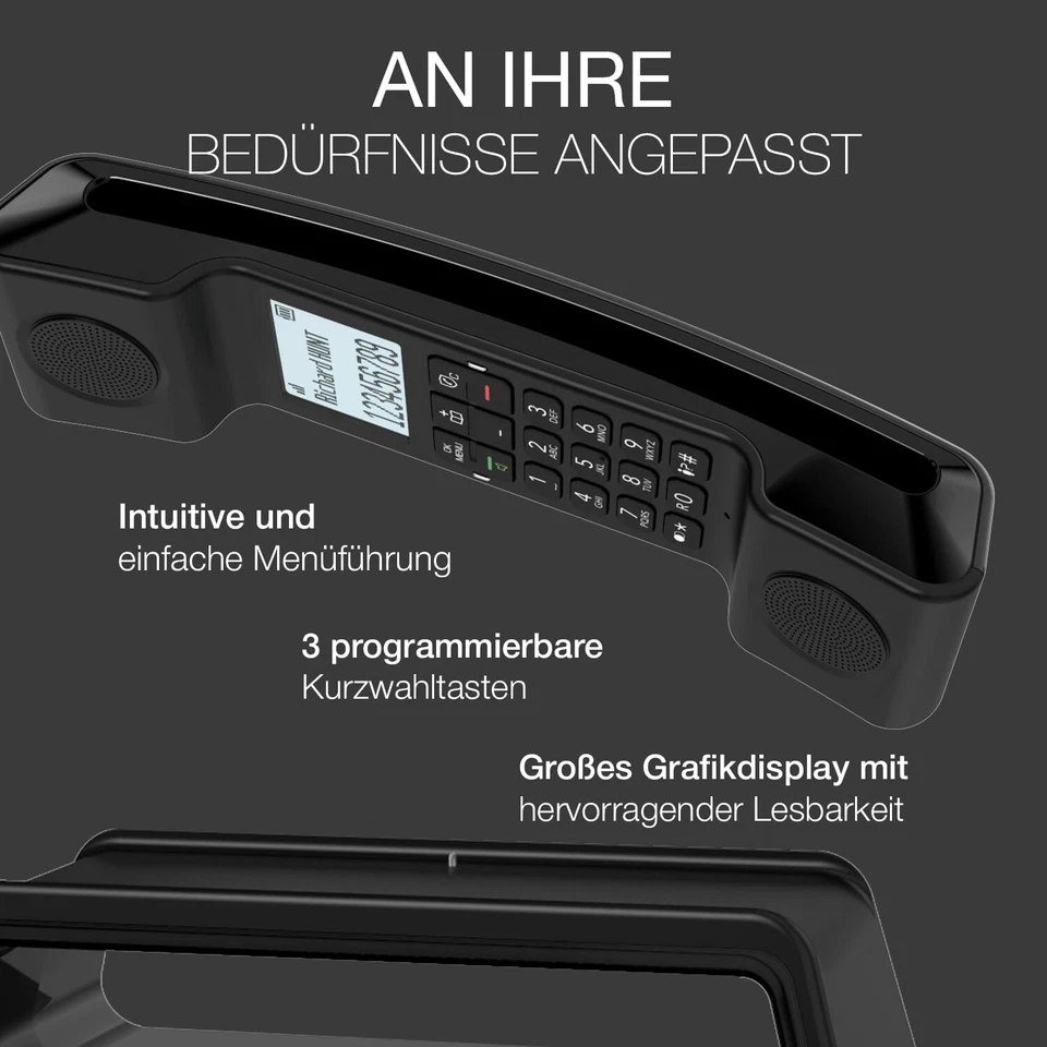 ePure Iconic - Schnurloses Festnetztelefon DECT - Vintage-Design - Großes hoc... - Bild 4 von 4