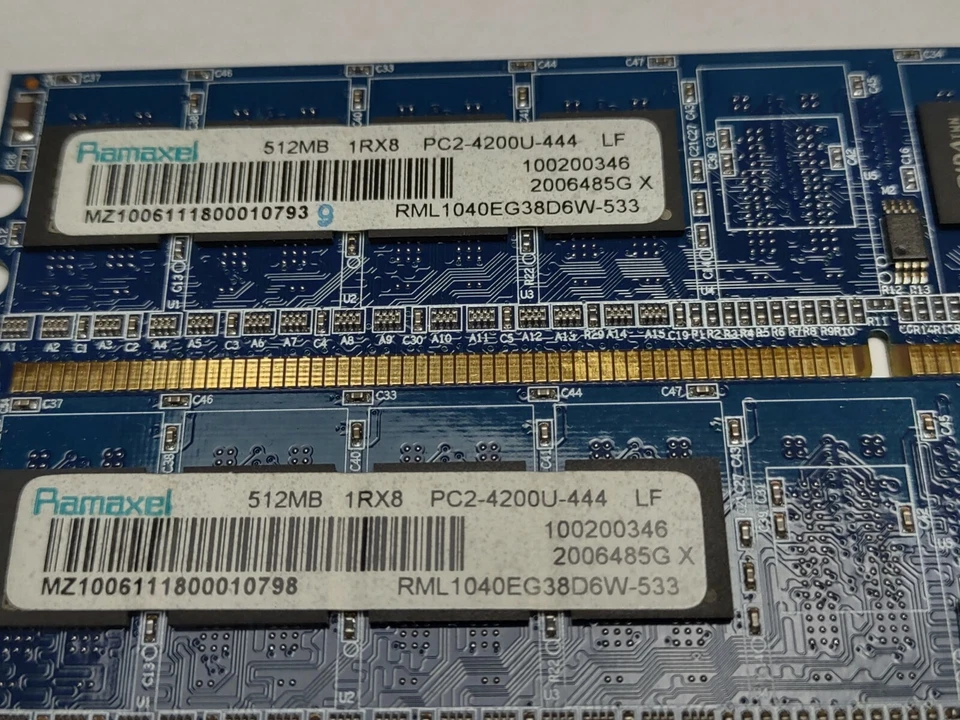 2 X 512MB Ramaxel DDR2-533 RAM PC2-4200U RML1040EG38D6W-533 - Image 2 of 3