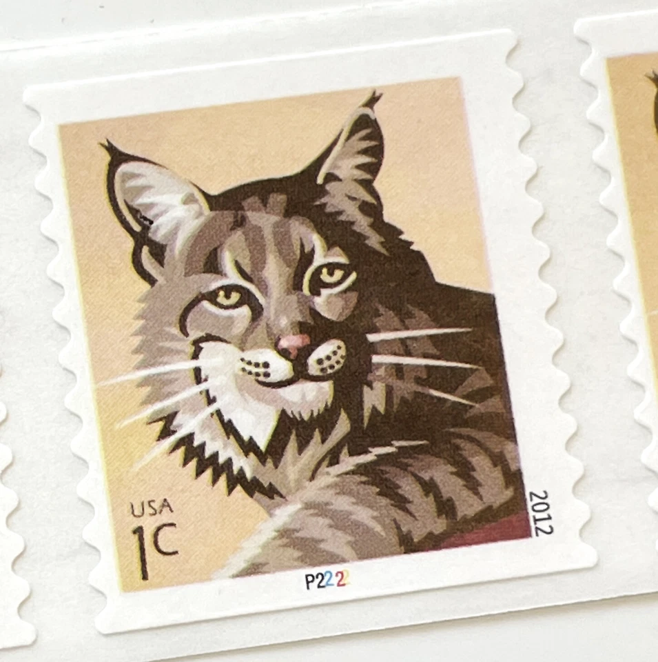 US # 4672 1c BOBCAT WILDLIFE (2012) - 50 Stamps / Coil Single Strip includes PNC - Image 3 of 4