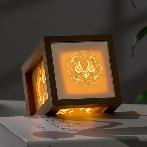 US stock Genshin Impact Kamisato Ayaka Wood Paper Carving Lamp Light Decoration - Picture 4 of 11