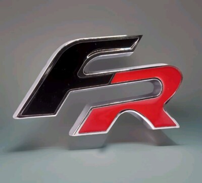 3D FR  Emblem Schwarz Rot Metall  Auto Aufkleber  Sticker KFZ