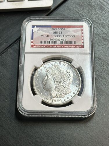 1879 S DOLLAR ARGENT MORGAN NGC MS63 COLLECTION VILLE MUSICALE (Slab2056) - Photo 1/2