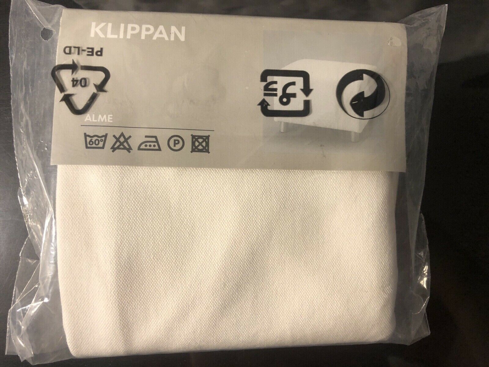 IKEA KLIPPAN Cover for Klippan Footstool ALME White 100 Cotton 801.057