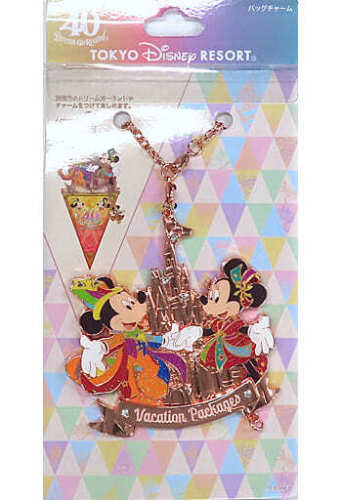 Keychain Mickey Minnie Bag Charm Tokyo Disney Resort 40Th Anniversary Dream-Go-R - Picture 1 of 1
