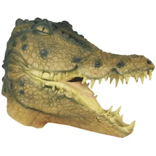 GREEN ALLIGATOR CROCODILE COSTUME MASK GATOR JUNGLE ANIMAL ADULT LATEX MASK 