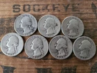 Washington Quarters 90% Silver Mixed Dates Lot of 7