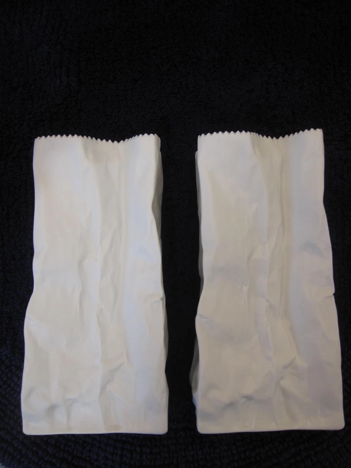 "Rosenthal studio-line" 2 Tütenvasen do not litter Prozellan weiß matt 18 cm NEU