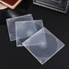 50-400 Pack Slim Clear CD Cases Plastic Single DVD Disc Storage Cover Clear Tray