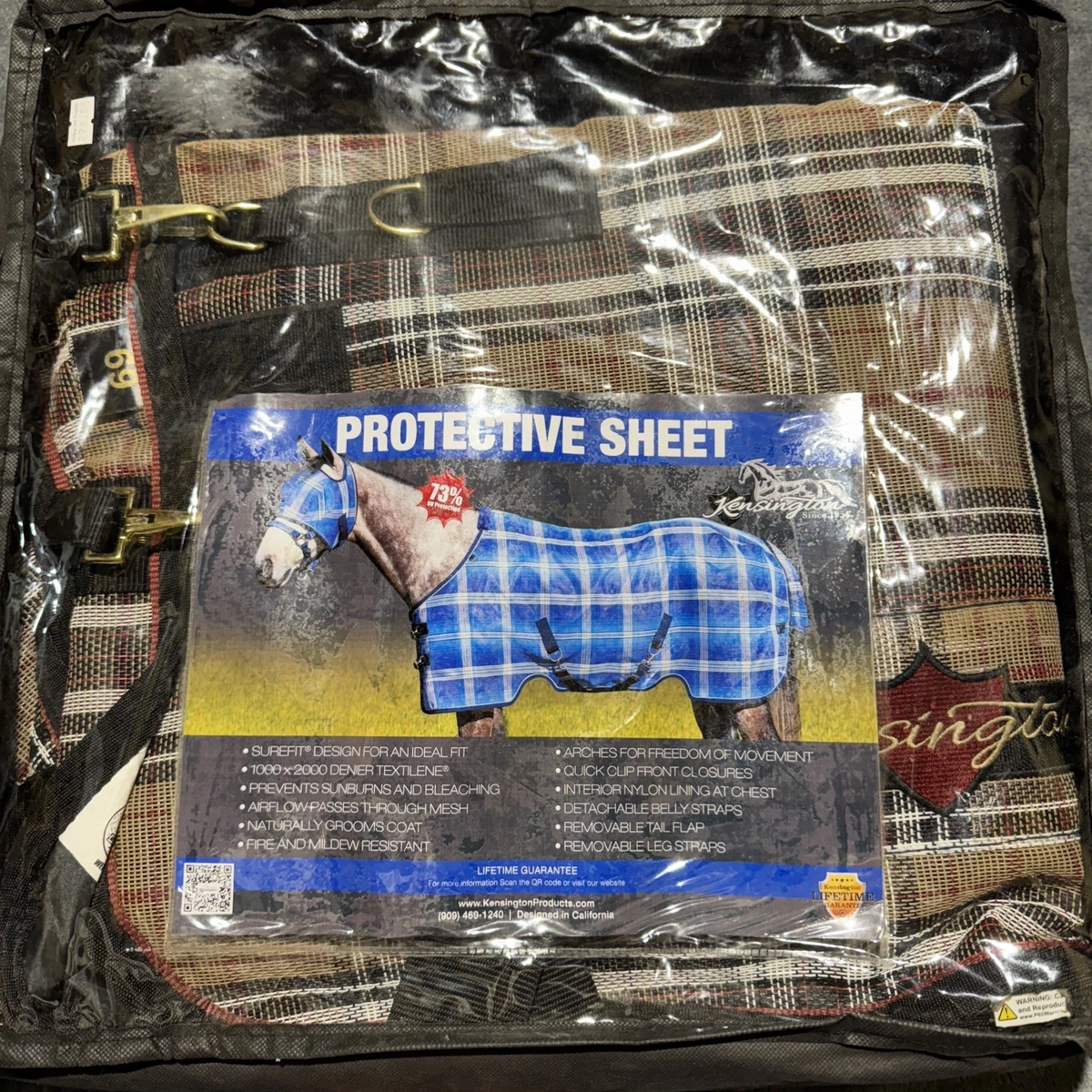 Couverture Protectrice Kensington Pour Poney - Taille Petite (69-72") - Motif Plaid Fort