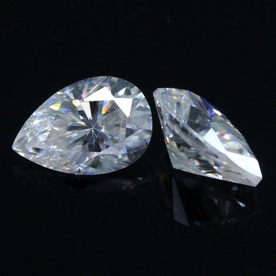 Natural DE Color VVS1 Clarity White 8x6 MM Pear Pair Diamond Excellent Cut