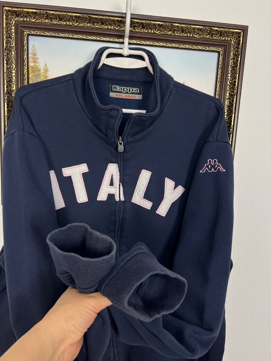 Vintage Kappa Italy Football Jacket Soccer Blue National Track Top