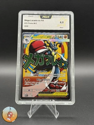 Carte Gradée Pokémon PCA 9,5 Méga-Lucario EX MEP033 Promo ME FR - Photo 1/2