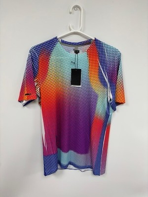 Soar Running Printed Featherweight Tech Tee Blue / Rainbow Dot Size Small
