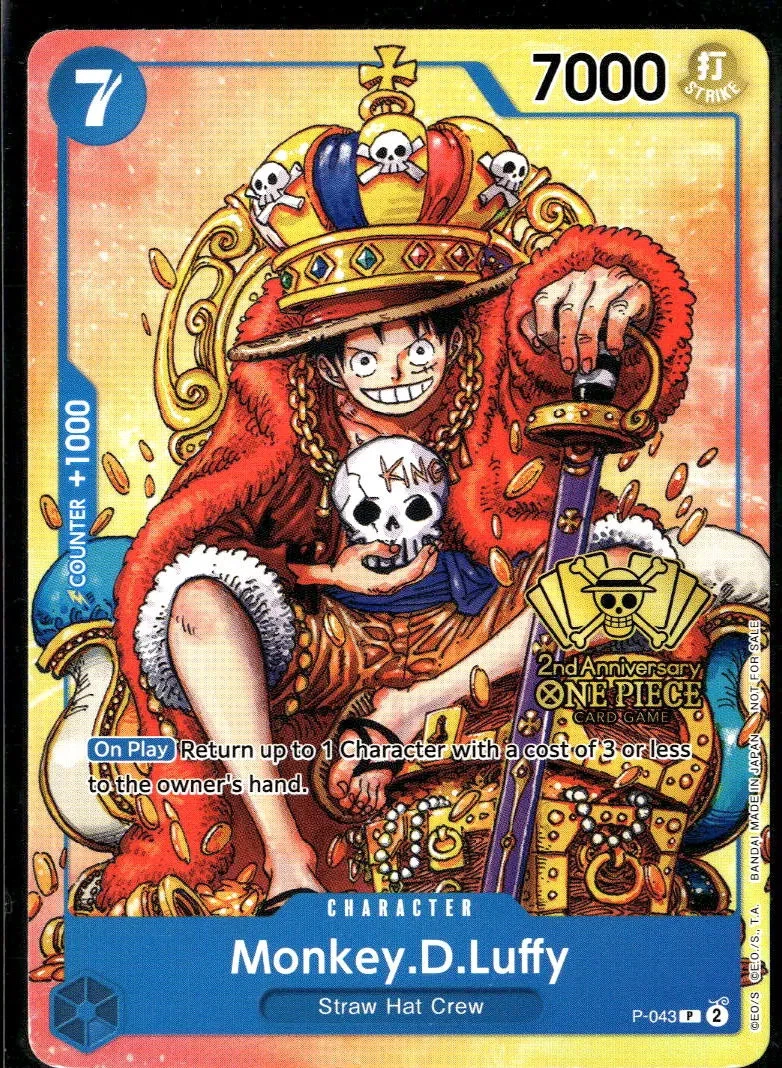 Monkey.D.Luffy P-043 One Piece Promotion Cards for sale | eBay