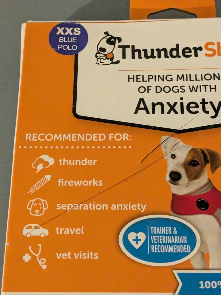 Nova Camisa Thunder XXS Ansiedade Thunder Viagem Fogos de Artifício Azul Ajustável - Imagem 4 de 4