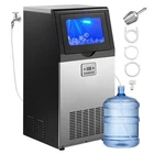 Uimoso Commercial Ice Maker 120 lbs/24h Ice Machine 16-30 lbs Storage Restaurant