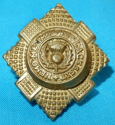 WW1 ERA THE ROYAL SCOTS REGIMENT BRITISH MILITARY BRASS GILT COLLAR BADGE