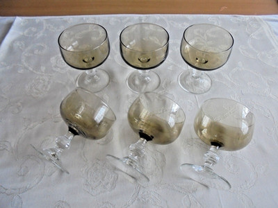 6 Sektschalen Champagnerschalen Rauchglas  Luminarc France