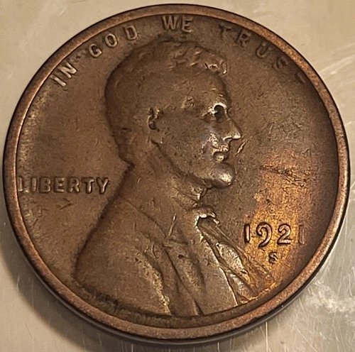 1921-S 1C BN Lincoln Wheat Penny Cent! Fill Your Album!