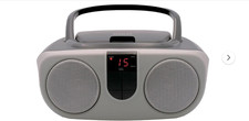 Sylvania SRCD243 Portable CD Player with AM/FM Radio, Boombox Silver 