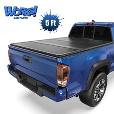Lock Hard Tri-fold Frp Tonneau Cover 5ft Bed Fits For 2016-2021 Toyota Tacoma