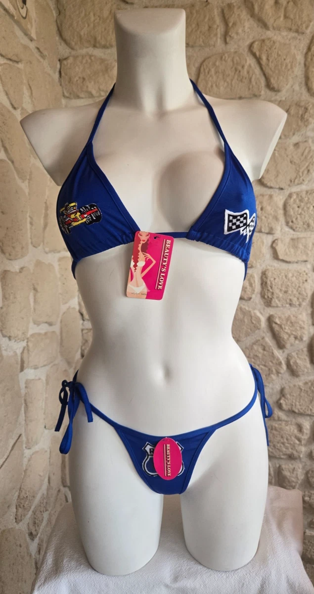Bas De Bikini Avant-Première – Bleu Marbré, Taille 44 (Neuf Avec étiquette)