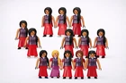 Playmobil Female Figures Lot x13  – Red Skirts – Vintage / City / Custom Bundle