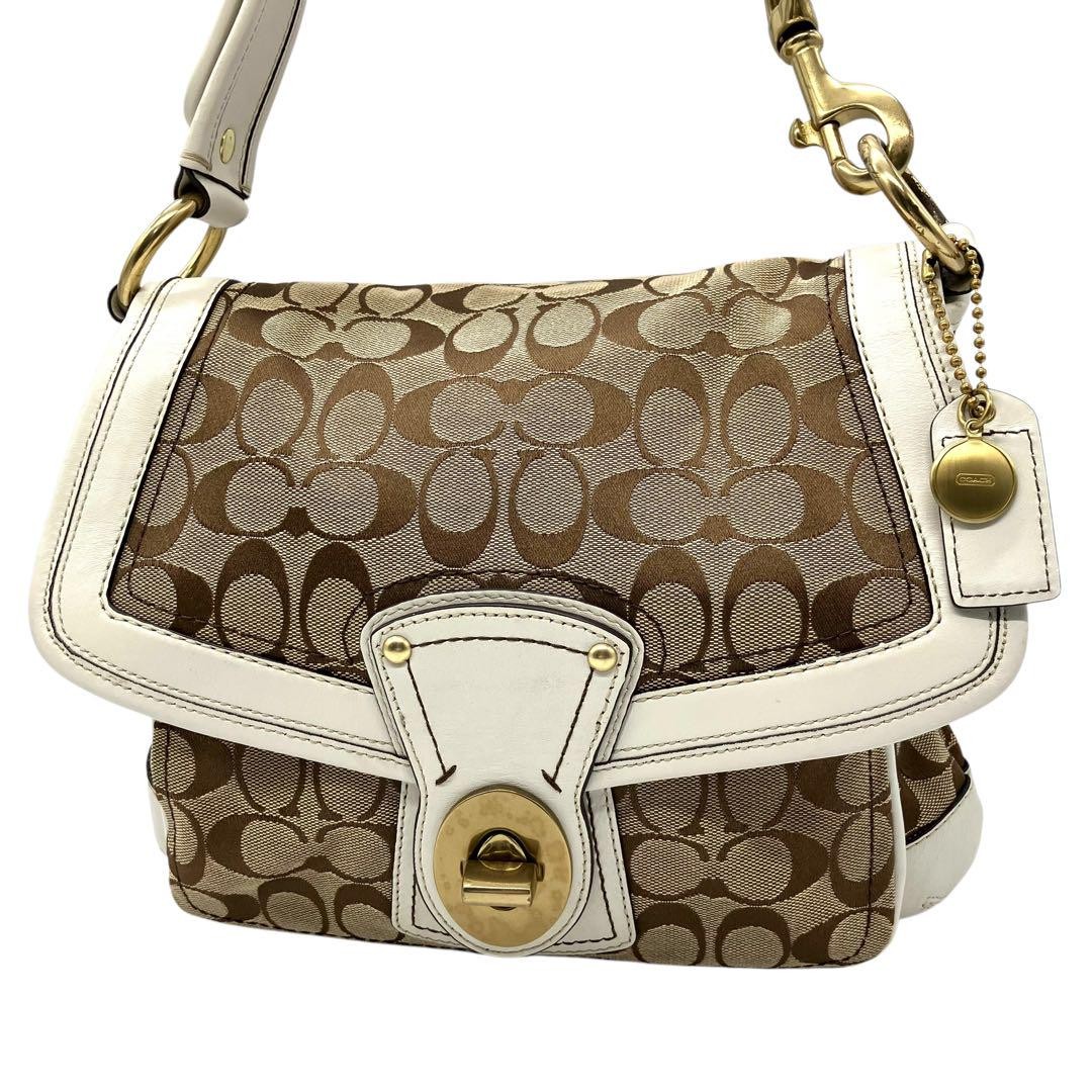 バッグ Coach Legacy TurnLock Slim Flap Shoulder COACH Legacy TurnLock Slim Flap Shoulder Bag Leather Women's