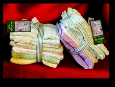 Tommy’s textile 16ct wash cloths 100% Cotton, 12"×12" Green,white,Yellow,purple