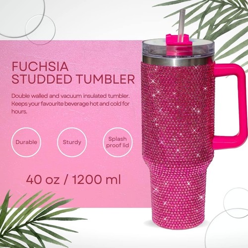 Reusable Rhinestone Tumbler 40 oz with Splash-Proof Lid and Straw - Perfect Gift - Picture 9 of 10