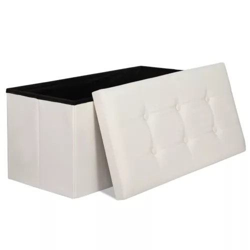Folding Storage Ottoman Bench Foot Rest Foot Stool for Bedroom Entryway Indoor - Imagen 69 de 93