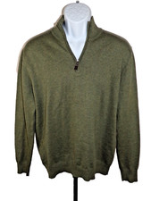 Jos. A. Bank Signature Collection 1/4 Zip Pima Cotton Sweater Green Men's Large